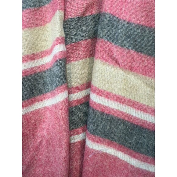 Woolrich Womens One Size Striped Poncho With Fringe Tan Red Black - Picture 4 of 9